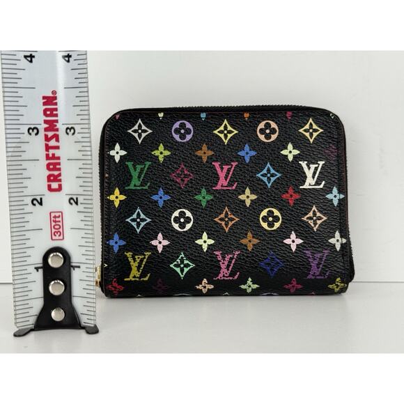 Louis Vuitton Multicolor Zippy Coin Purse Wallet Black with Gold Hardware - Picture 8 of 11